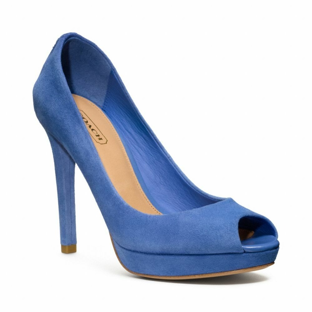 COACH Selma Peep Toe Heel in Bright Chambray (Blue) size 9 worn once